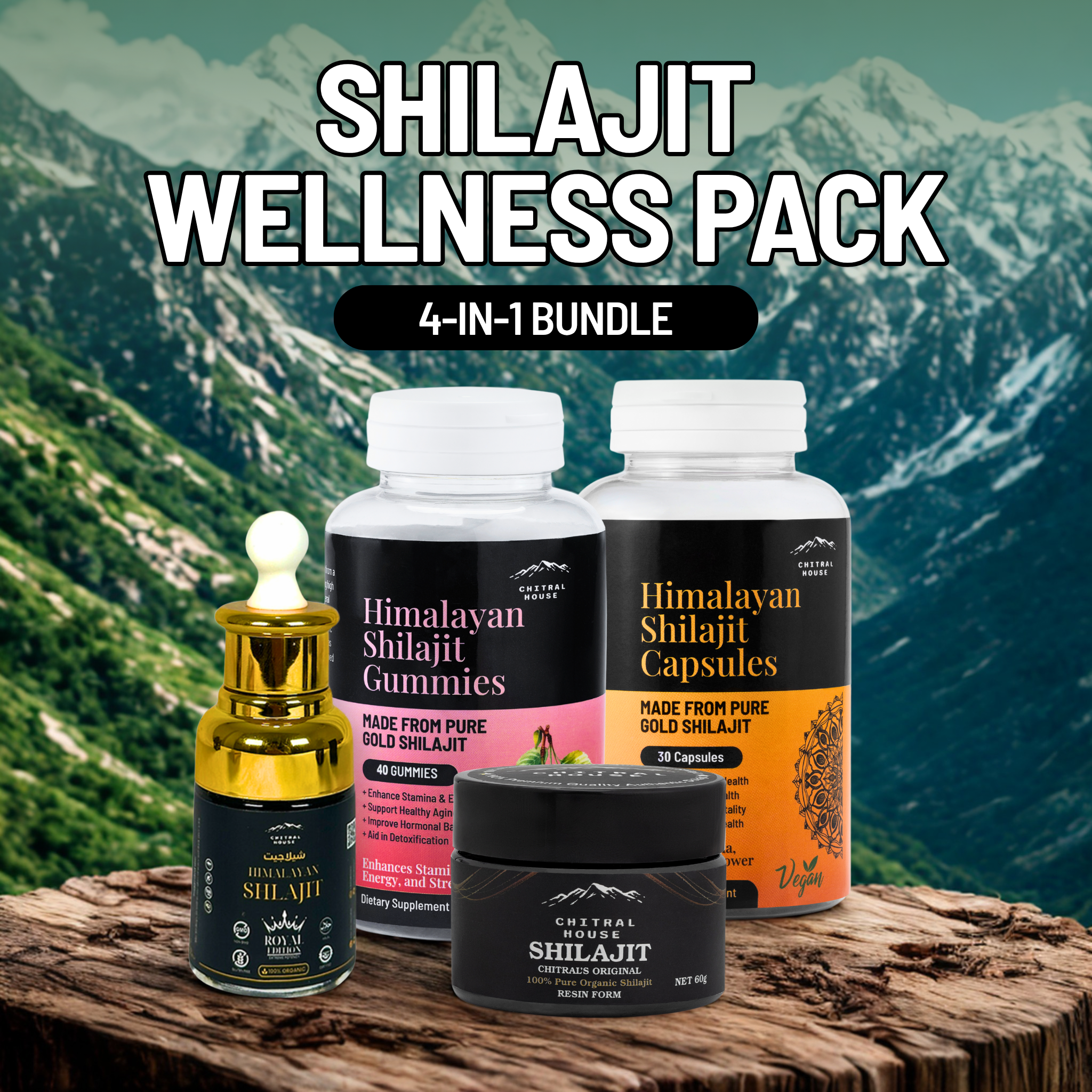 Complete Shilajit (Salajeet) Collection – 4-in-1 Wellness Pack - Image 1