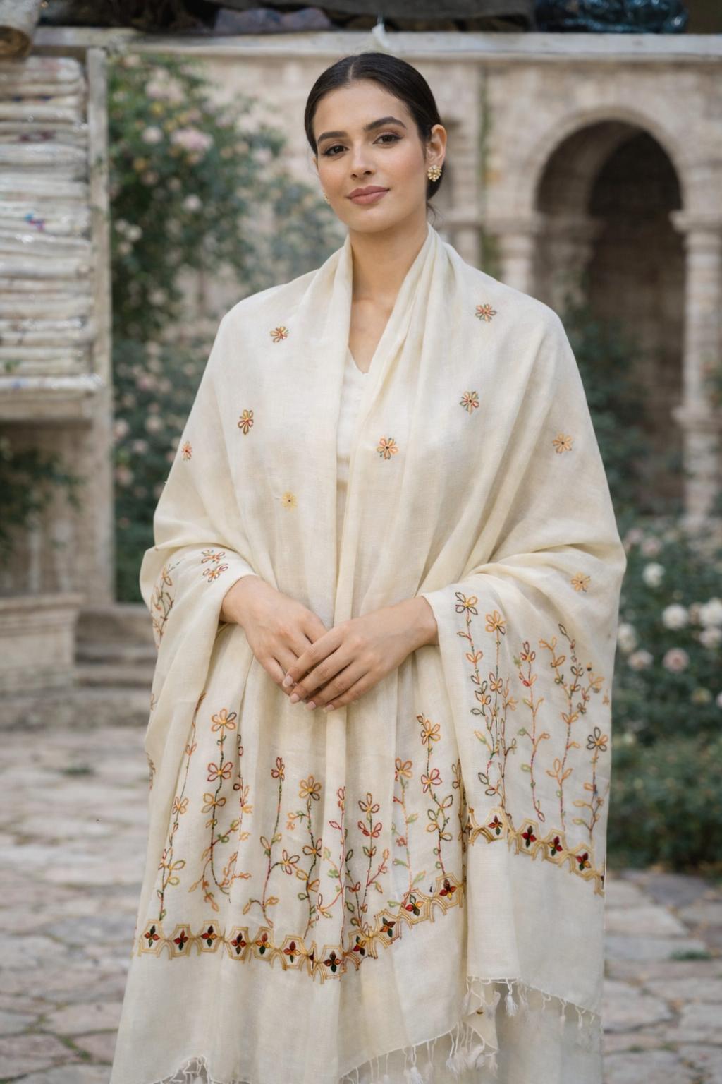 Premium Handwoven Shawl for women - Handmade Embroidery - Image 1