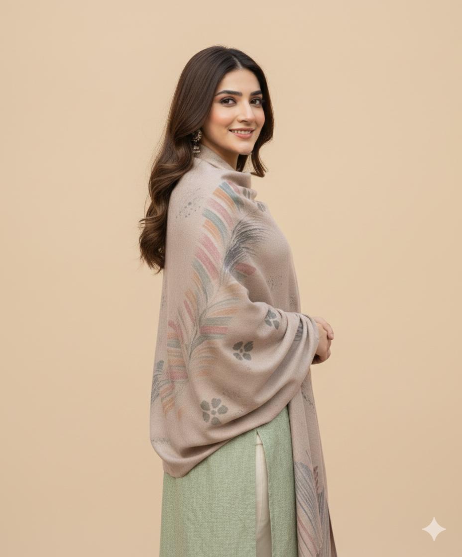 Handmade Chitrali Woolen Shawl for Women - Image 1
