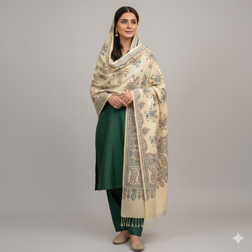 Premium Handwoven Shawl for women - Handmade Embroidery - Image 1